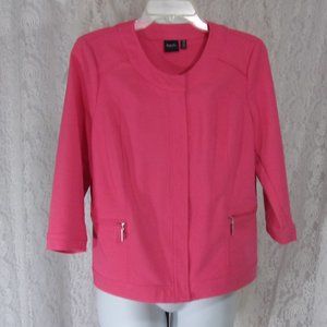 Rafaella Zip Front Jacket Dressy to Casual Salomon Pink Size L  NWOT